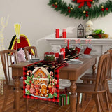 Merry Christmas Table Runner Christmas Gingerbread Tablecloth Christmas Xmas Winter Holiday Decorations And Supplies For Home Kitchen Table-13×72''
