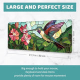 Large Mouse Pad, Big Gaming Mousepad, Desk Mat For Desktop, Thick Non-Slip Waterproof Rubber Base, Mouse Pads For Office, Computer, Keyboard, Laptop 31.5X11.8 In, Hummingbird