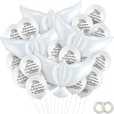 White Memorial Dove Balloons 36 Pcs for Funerals Remembrance Events