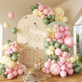 Pastel Balloon Arch Kit: Pink, Yellow, Sage Green Party Decor