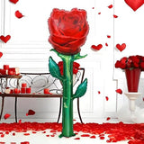 , Giant Red Rose Balloons - 59 Inch, Pack Of 2 | Rose Foil Balloons, Valentines Day Decorations | Flower Balloon | Proposal Decorations | Happy Anniversary Decoration
