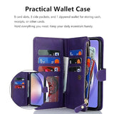 Samsung Galaxy A54 5G Premium PU Leather Wallet Case with Card Holder and Crossbody Strap