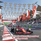 98 ft Black & White Checkered Flag Banner for Racing Parties