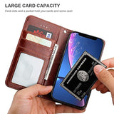For Xr Wallet Case With Card Holder Pu Leather Magnetic Detachable Kickstand Shockproof Wrist Strap Removable Flip Cover For Xr 6.1 Inch (Brown)