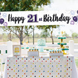 Happy 21St Birthday Decorations,21St Purple Balloon Large Birthday Hanging Banner Sign,21 Years Old Bday Party Supplies.