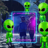 6 Pcs Large Alien Balloons Green Inflatable Alien Space Birthday Party Supplies For 420 Decorations Halloween Party Backdrop Home Trunk Or Treat Car 31.5 Inch