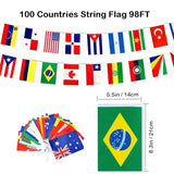100 Countries String Flag Banner,98FT World Flags Bunting Banners,International Mini Flags Garland for Bar/School/Olympic/Sports Events/World Cup/Around The World Party/International Party/Multicultural Decorations