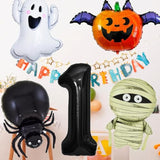 5Pc Halloween Foil Balloon Set β Number 1 with Spider, Pumpkin, Bat & Ghost