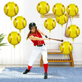 10 Pieces Softball Balloons Decorations, 18 Inches Foil Balloons For Sports Themed Birthday Party Supplies, Girls Kids Teens Baby Shower Decoration