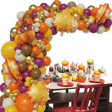 Fall Balloon Arch Kit: Pumpkin, Maple Leaf, Autumn Colors - 170 Piece