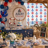 Cruise Ship Decoration, Nautical Birthday Decorations, Yacht Rock Party Decorations Navy Blue 4 Pack 240 Inch, Shiny Glitter Navy Boat Decorations for Party, Nautical Party Decorations
