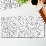 White Topographic Mouse Pad,Xxl 15.7X35.4 Inch Large Gaming Mouse Mat,Non-Slip Base Desk Mat,Extended Game Mousepad Keyboard Pad Long Desk Pad For Computer,Keyboard,Home,Office