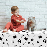 4 Pack Cat Tablecloth Paw Print Tablecloth Cat Themed Table Cover Cats Dogs Plastic Tablecover Bone Sign Table Cloth Cat Party Supplies Cat Birthday Decorations Kitty Theme Birthday Decor 86 X 51 Inch