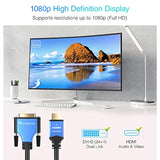 Hdmi To Dvi Cable (35Ft, High-Speed, Bi-Directional Adapter Male To Male, Dvi-D 24+1, 1080P, Aluminum Shell) - Compatible With Raspberry Pi, Roku, Xbox One, Ps5/Ps4, Graphics Card