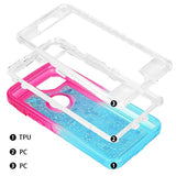 For Glitter Iphone 8 7 6 Case, Flowing Bling Liquid Quicksand Heavy Duty Shockproof Defender Cover For Phone 6/6S In 4.7 Inch (Pink/Blue, For Iphone Se 2020/Se 2022)