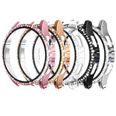 5Pack Screen Protector Compatible With Samsung Galaxy Watch 4 (44Mm) Smartwatch Only, Bling Hard Pc Case Built-In Glass Screen Protector, Women Men Gold/Pink/Black/Silver/Clear