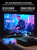 Projector With Wifi And Bluetooth, Native 1080P Outdoor Portable Movie Projector, 50%-100% Zoom, 400" Display, 4K Projector Compatible With Hdmi/Usb/Pc/Tv/Ps5/Dvd/Android/Ios (Grey)