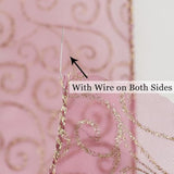 Red Gold Swirl Wired Ribbon 2.5 Inch Dark Red Sheer Ribbon With Gold Swirl Glitter Wired Ribbon Organza Sheer Ribbon 25 Yards Burgundy Sheer Christmas Ribbon For Christmas Tree, Wreath Bow