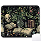 Goth Bookish Mouse Pad - Gothic Book Lovers Gifts, Gothic Office Supplies, Waterproof Non-Slip Rubber Base Skeleton Skull Mousepad For Wireless Mouse 7.9X9.5 Inch
