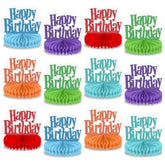 12Pcs Happy Birthday Centerpieces Colorful Birthday Party Decorations Glitter Happy Birthdays Table Honeycomb Centerpieces Decor Table Toppers Ornaments For Glitter Bday Themed Party Supplies Favors