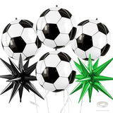 Soccer Balloons, 6 Pcs Large Foil for Boys Sports Birthday Party Decor