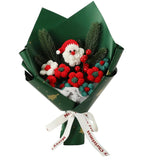 Christmas Handmade Crochet Flower - Artificial Flower Bouquet Knitted Bouquet For Home Decoration Table Centerpiece