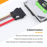 CableCreation SATA to SATA HDD Adapter,SATA 22 Pin (7+15) Male to 22 pin Femal