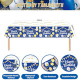 149PCS Blue & Silver Birthday Decor Kit – Includes Backdrop, Balloon Arch, Tablecloth and Banner