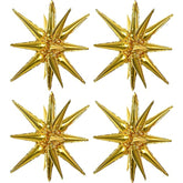 4 Pc 22" 4D Huge Gold Star Balloons Mylar Foil for Party & Photo Booth Backdrop
