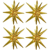 4 Pc 22" 4D Huge Gold Star Balloons Mylar Foil for Party & Photo Booth Backdrop