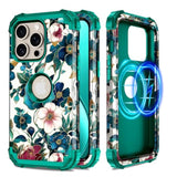For Iphone 15 Pro Max Case,Compatible With Magsafe,Heavy Duty Shockproof Protection Hard Plastic+Silicone Rubber Hybrid Protective Case For Apple Iphone 15 Pro Max,Green