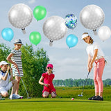 60-Piece Golf Theme Decoration Set,Including 5 Pcs 18 Inch Golf Foil Balloons,55 Items 12 Inch Navy Blue Green And White Latex,Confetti Balloons,Suitable For Sports Theme Party Decorations.