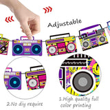 4 Pcs Cassette Tape & Boombox Banners for 80s/90s Music Parties