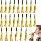 48pcs Gold Glitter Noise Makers Metallic Party Blowers for Events and Parties