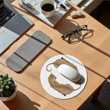 Trendy Preppy Leopard Mouse Pad For Desk, Fashion Cheetah Print Aesthetic Mousepad For Work Computers Laptop Home Office Dorm Desk Accessories, Girly Office Supplies, 7.9X7.9