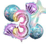 Mermaid Birthday Decoration Kit Sea & Mermaid Tail Foil Balloons for Girls