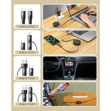 5 In 1 Retractable Iphone Fast Charging Cable, 2Pack 60W Multi Charging Cable 3.8Ft Multiple Lightning Charger Cord With Usb-A/C To C/L Port For Iphone 16 15 14 13,Ipad,Samsung S24 S23,Tablet & More