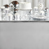 3 Pack Shiny Silver Foil Plastic Tablecloths for Party Decor, 54x108 Inches