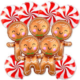 11 PCS Large Gingerbread Balloons Red Candy Balloons Set