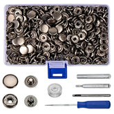 120Sets Leather Snaps And Fasteners Kit, 12.5Mm Black Snap Fasteners K