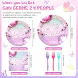 In My Birthday Era Party Tableware Set, 96 Pcs Disposable Paper Plates, Napkin, Fork, Music And Friendship Themed Party Supplies For Girls Women Birthday Decorations(Pastel Rainbow)