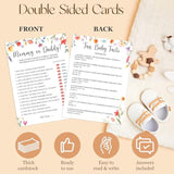 Wildflower Baby Shower Games For Girl - Fun Baby Shower Bingo Game Girl, Hilarious Baby Word Scramble Baby Shower Girl Games, Mommy Or Daddy Game, Baby In Bloom Baby Shower Decorations