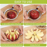 Apple Slicer,12-Blade Extra Large Apple Corer, Heavy Duty Stainless Steel Apple Cutter And Divider?Easy To Use, Time-Saving.