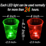 Yhfuisk 22Pcs Christmas Glowing Pong Set Party Game Light Up Pong Cups For Christmas Party With 6 Snowflake Balls, 20 Decoration Plastic Snowflakes, Red&Green1