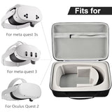 Carrying Case For Meta For Quest 3/ 3S, For Oculus Quest 2 Virtual Reality Headset/Touch Controllers/Elite Strap Vr2 Accessories With Silicone Face Cover, Lens Protector-Grey(No Device)