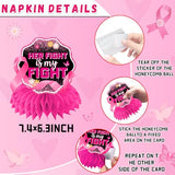 Breast Cancer Awareness Decorations Honeycomb Centerpeces, 12Pcs Breast Cancer Awareness Accessories Pink and Black Ribbon Table Decorations, Cancer Free Cancer Survivor Table Sign for Home Office