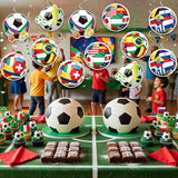 Soccer Hanging Swirls, 30Pcs Soccer Ball Ceiling Streamers Football Theme Party Swirls for Sport Event Game Hanging Decorations