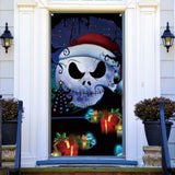 Merry Christmas Door Cover Xmas Halloween Winter Holiday Party Front Door Banner Photography Home Porch Decoration