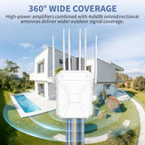 Ax1800 Outdoor Wifi Extender, Ip67 Weatherproof Outdoor Wireless Access Point, Supports Extender/Ap/Repeater, Dual Band High Power Long Range Outdoor Wifi Extenders Booster For Farm Backyards Garages
