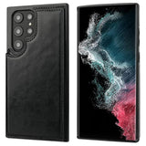 Onetop Compatible With Samsung Galaxy S22 Ultra Wallet Case With Card Holder, Pu Leather Kickstand Card Slots Case, Double Magnetic Clasp And Durable Shockproof Cover 5G 6.8 Inch(Black)